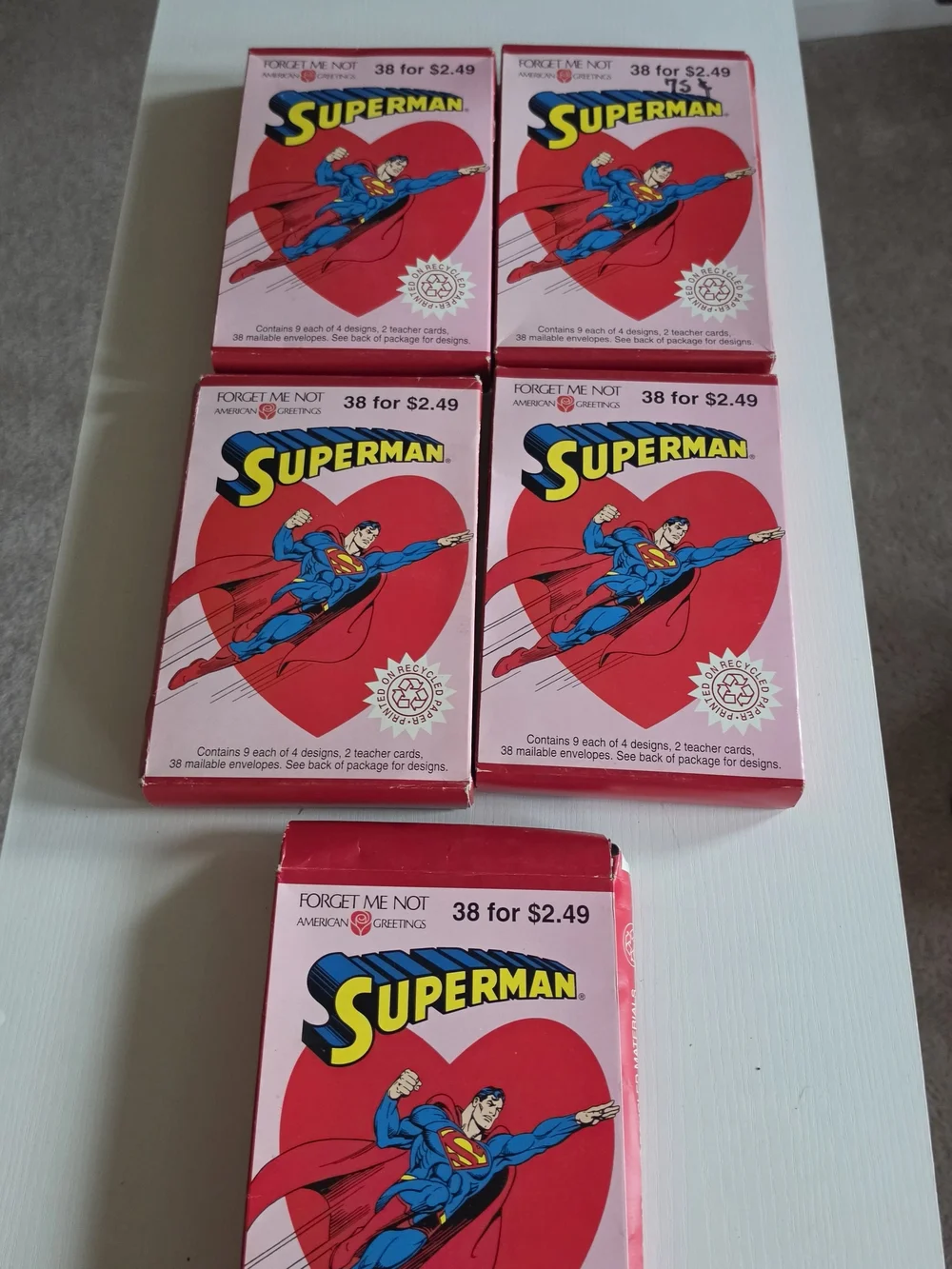American Greetings Superman Valentine Cards - Pink and Red